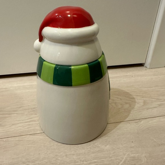 Hallmark Festive Snowman Cookie Jar Ceramic 9.5" Tall - Picture 4 of 4